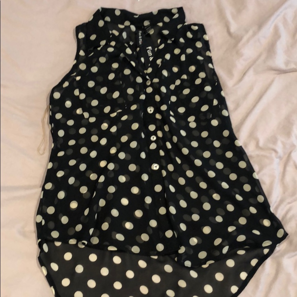 Black and white polka dot shirt